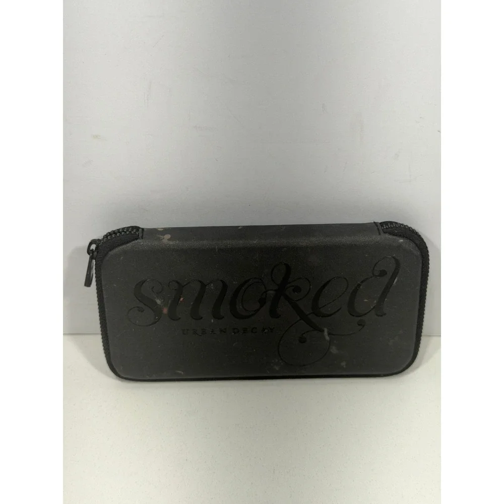 Urban Decay Smoked Eyeshadow Palette 10 Shades Black Zipper Case Stained see pic